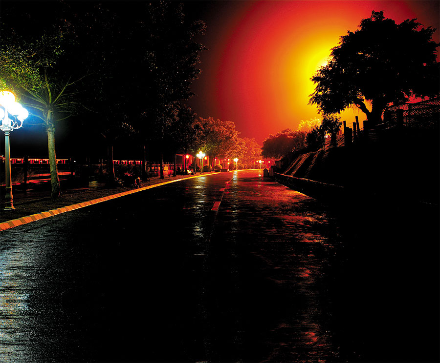 黑眼睛廣告為雁鳴湖旅游度假村宣傳推廣拍攝的風光圖片之夜景